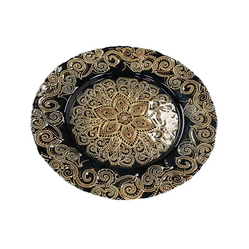 Round Embossed Glass Plate