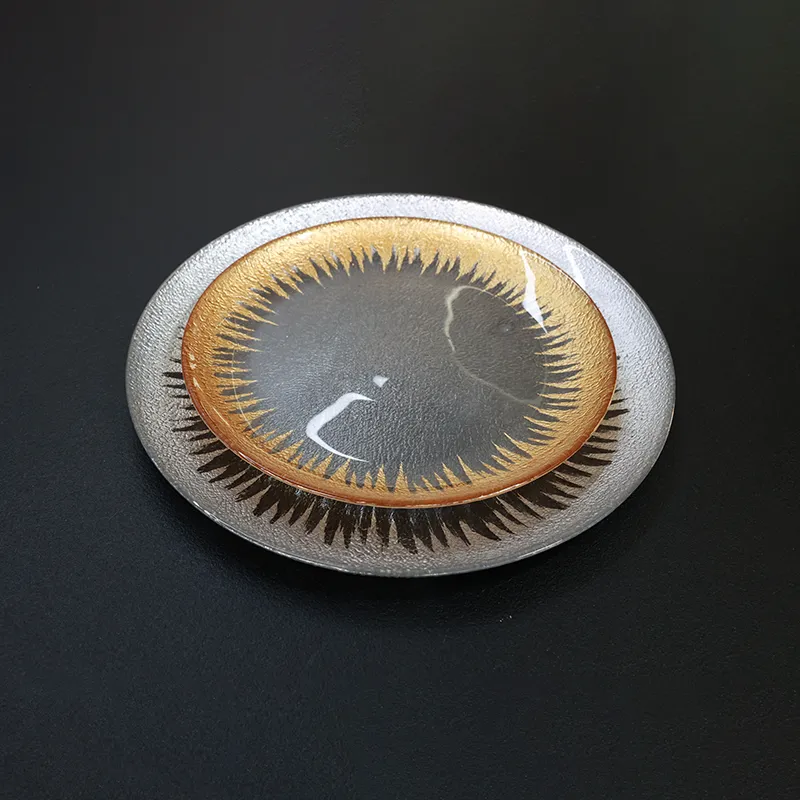 Gold Rim Glass Clear Plate