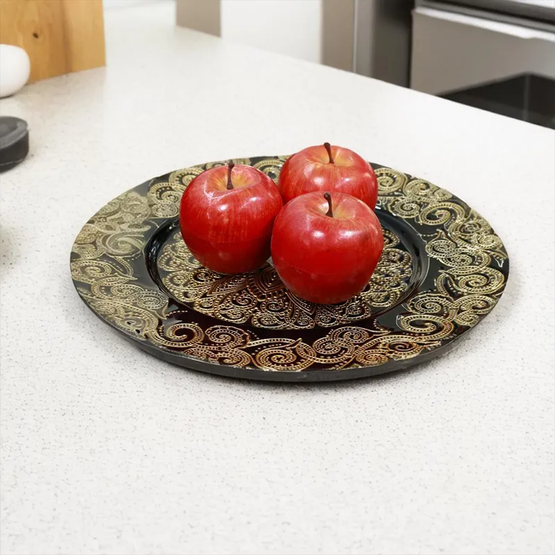 Round Embossed Glass Plate