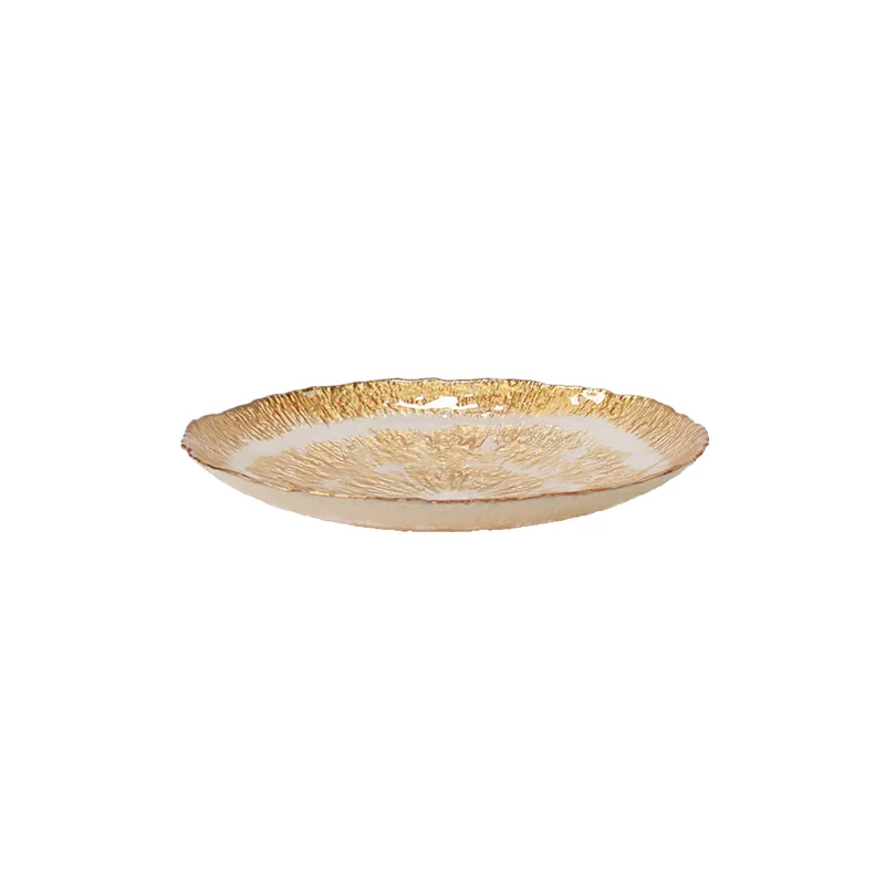 High-end Gold White Glass Plate