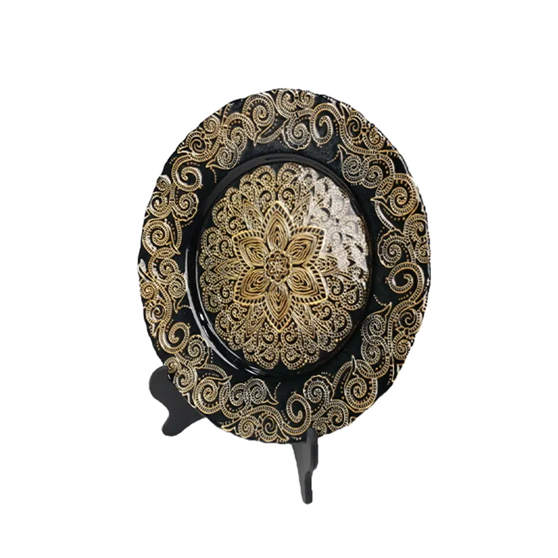 Round Embossed Glass Plate