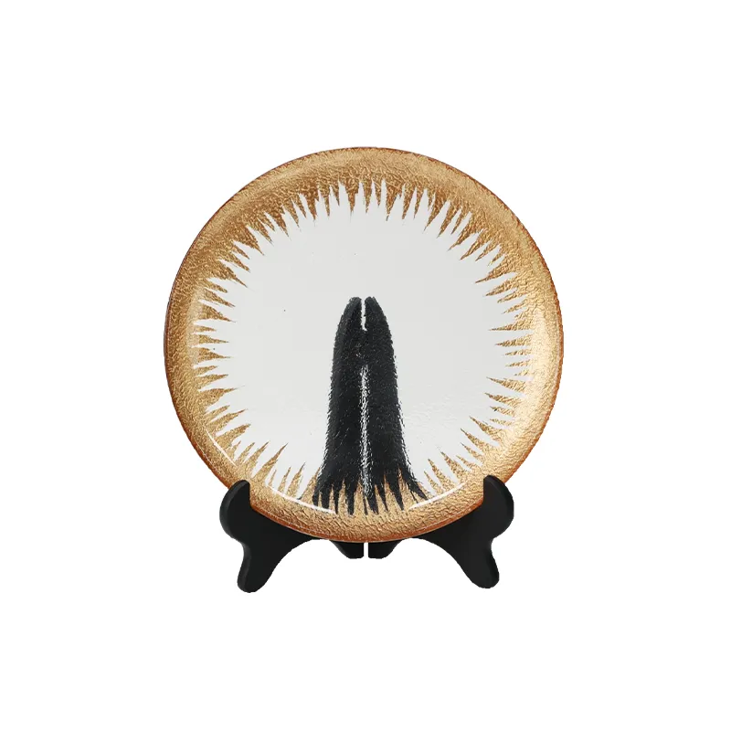 Gold Rim Glass Clear Plate