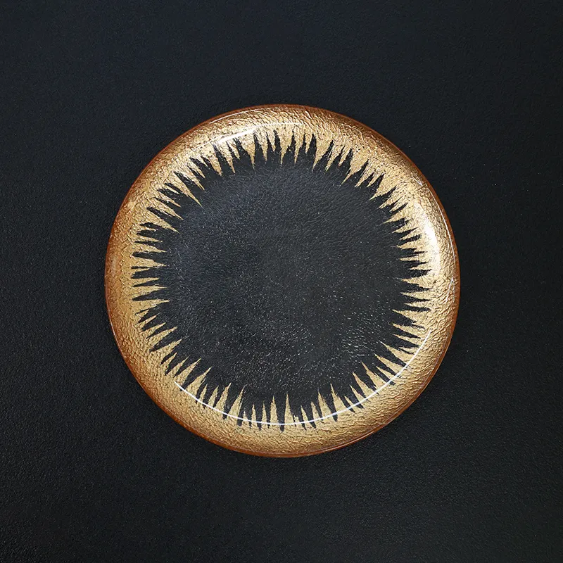 Gold Rim Glass Clear Plate