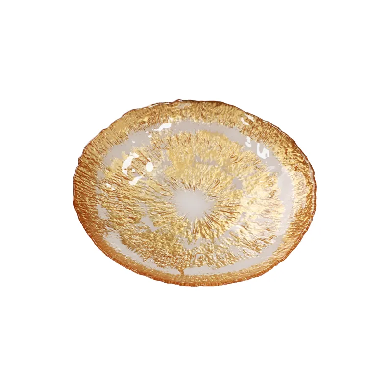 High-end Gold White Glass Plate