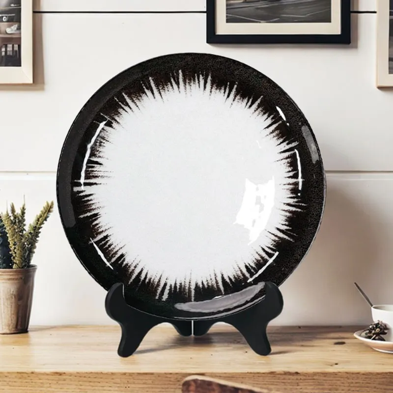 Black Rim Glass Clear Plate