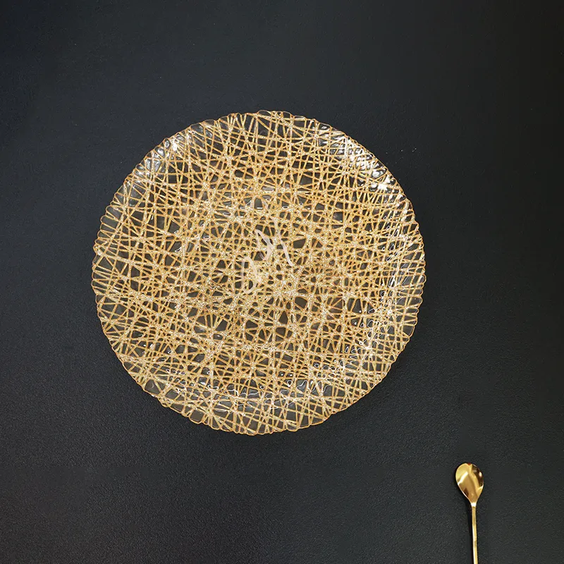 Luxury Gold Striped Plate