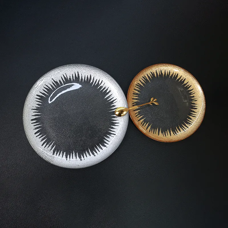 Gold Rim Glass Clear Plate