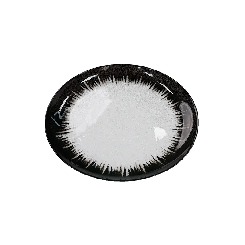 Black Rim Glass Clear Plate