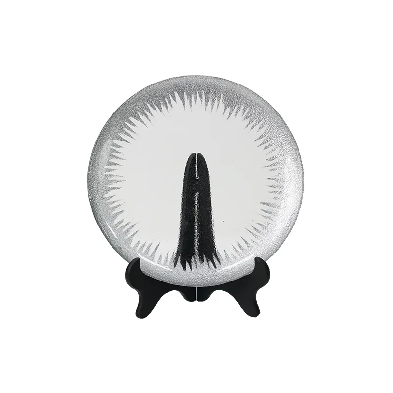 Silver Rim Glass Clear Plate