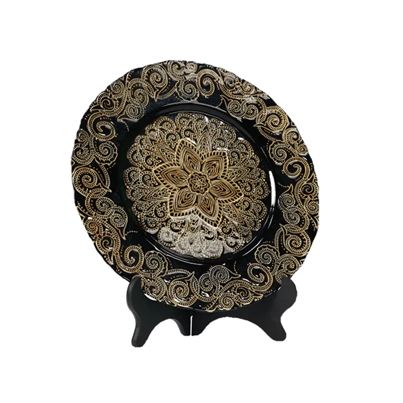 Round Embossed Glass Plate
