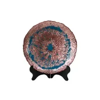 High-end Gold Blue Glass Plate