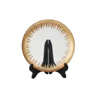 Gold Rim Glass Clear Plate