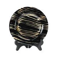  Hand-Painted Gold Black Plate