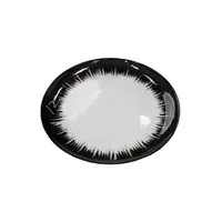 Black Rim Glass Clear Plate