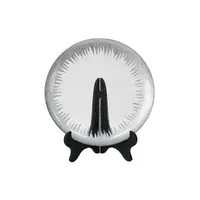 Silver Rim Glass Clear Plate