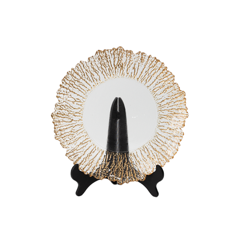  Hand-Painted Gold Black Plate