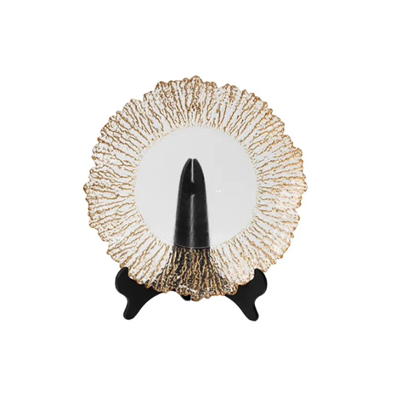  Hand-Painted Gold Black Plate