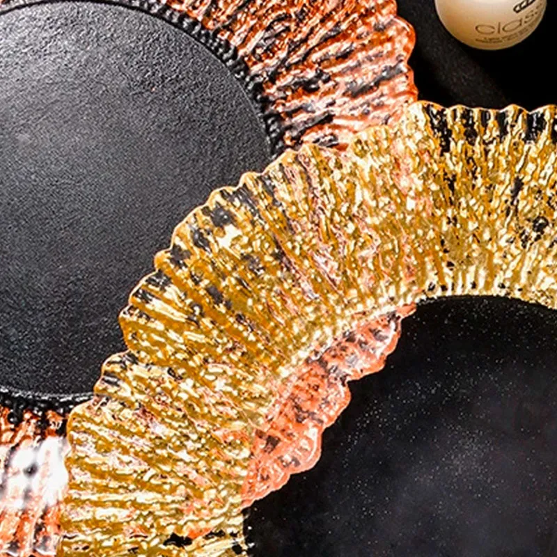  Hand-Painted Gold Black Plate