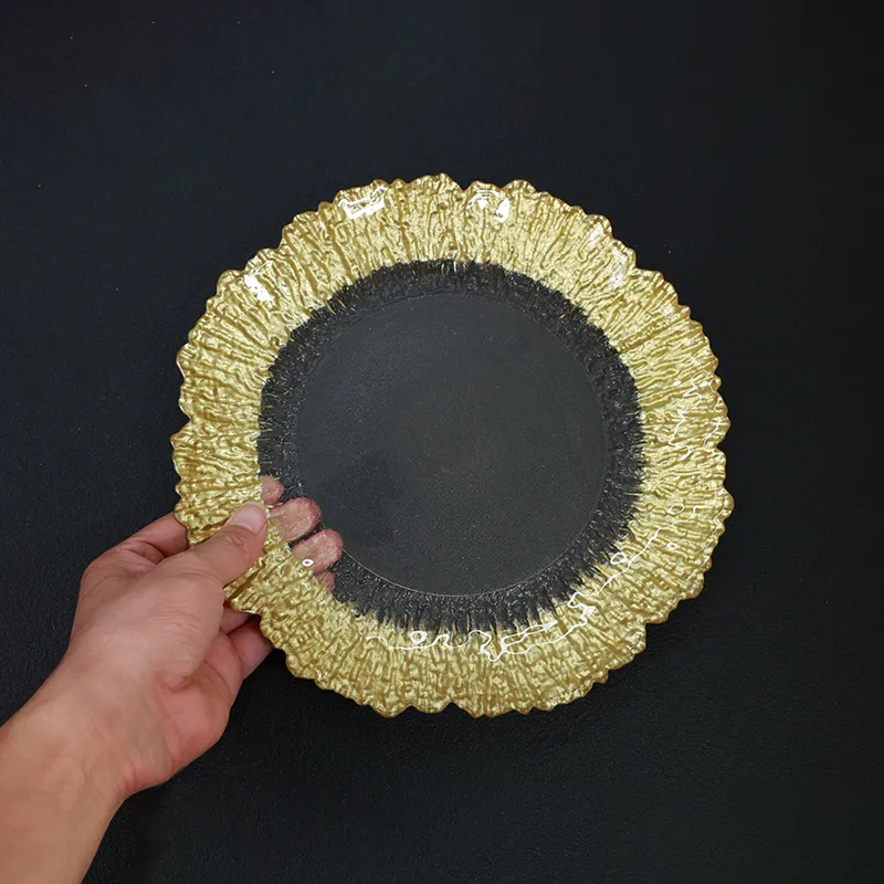  Hand-Painted Gold Black Plate