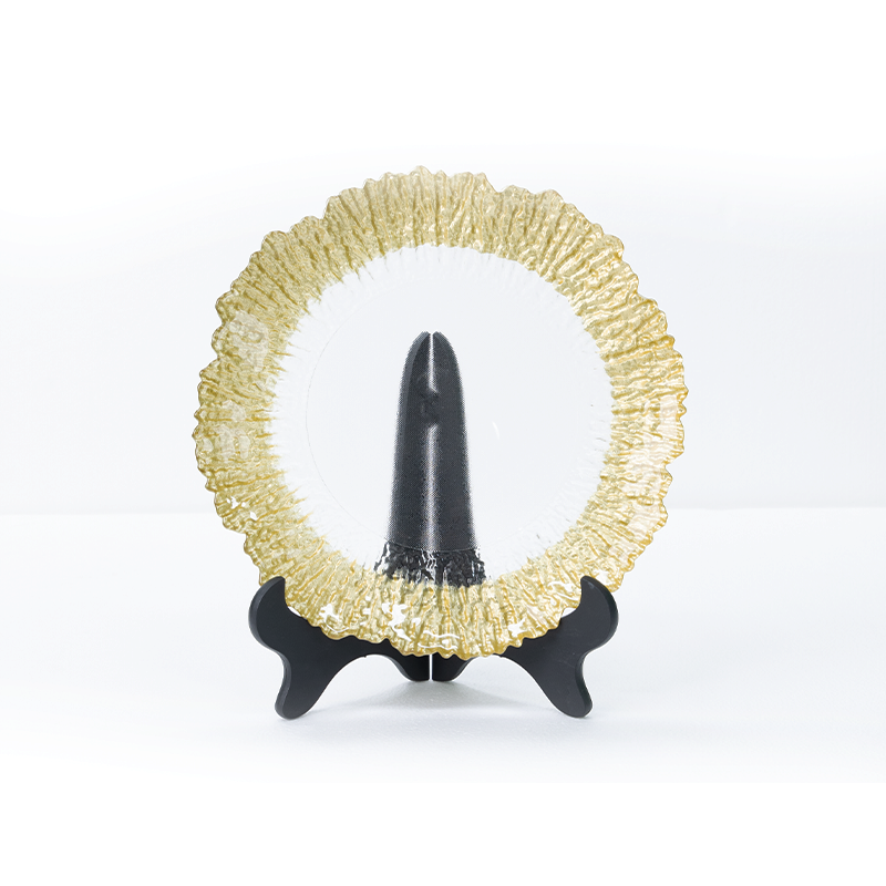  Hand-Painted Gold Black Plate