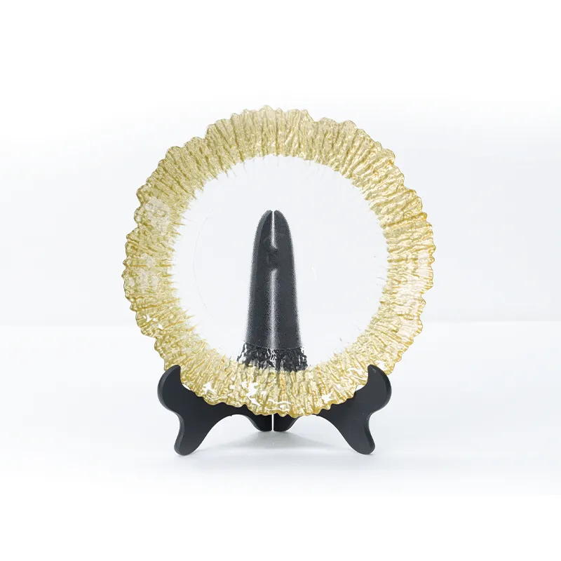  Hand-Painted Gold Black Plate